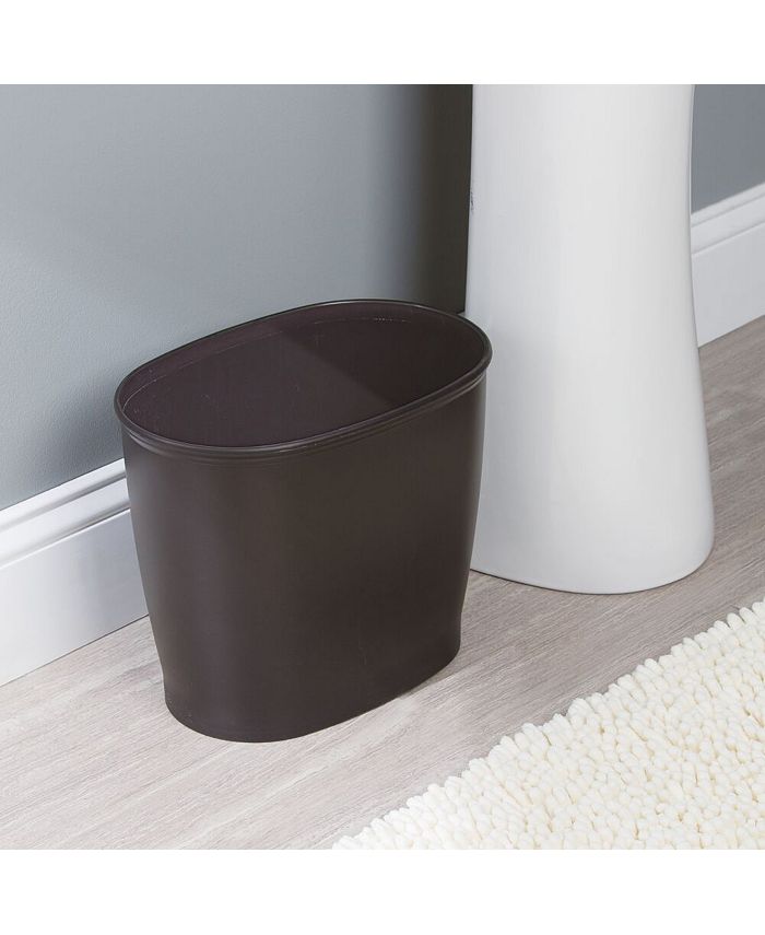 mDesign Toilet Bowl Scrubber Brush, Plunger, Oval Wastebasket, Set of 2