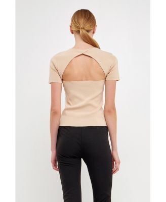 Women's Back Cut-out Detail Knit Top