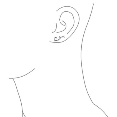 Minimalist Geometric Tribal Scroll Ear Pin Crawlers Climbers Earrings Rose Gold Plated Sterling Silver