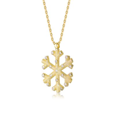 Sterling Silver Cubic Zirconia Snowflake Pendant