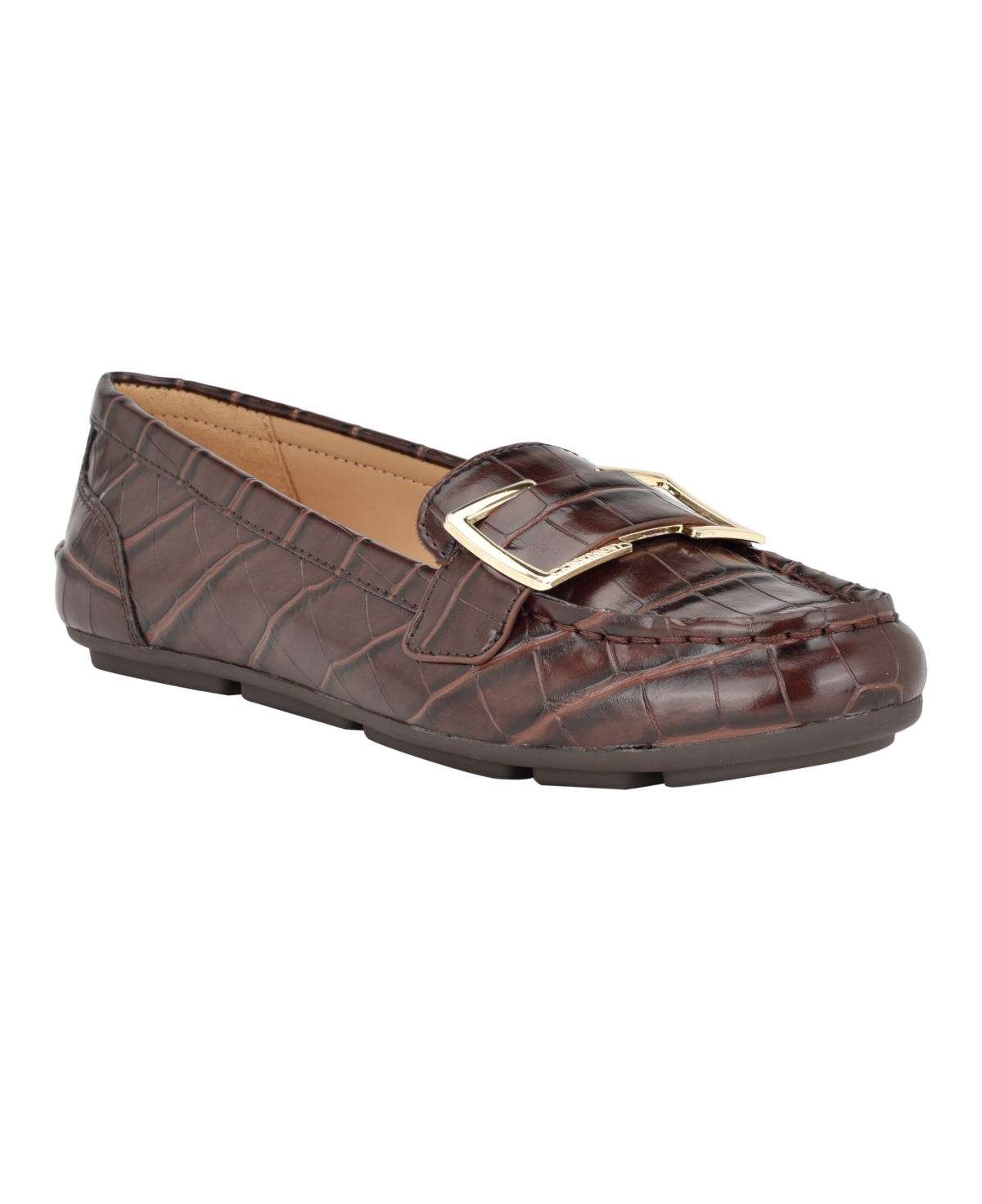 Calvin Klein Lydia Driving Shoe In Dark Brown