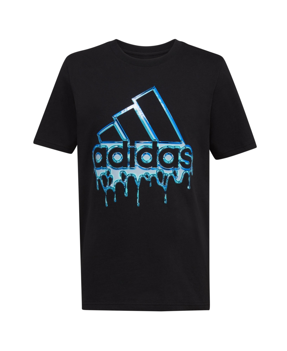 Adidas Originals Adidas Big Boys Short Sleeve Slime Logo T-shirt In Black With Multicolor