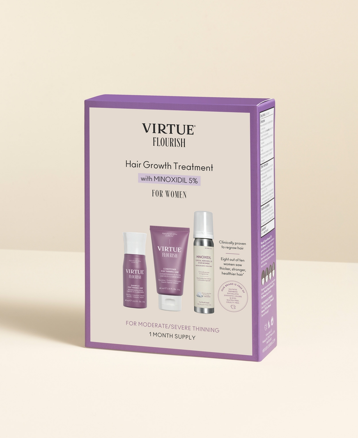 Shop Virtue 3-pc. Trial-size Hair Growth Treatment Set In No Color
