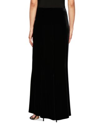 Women's Velvet Fishtail-Back Maxi Skirt