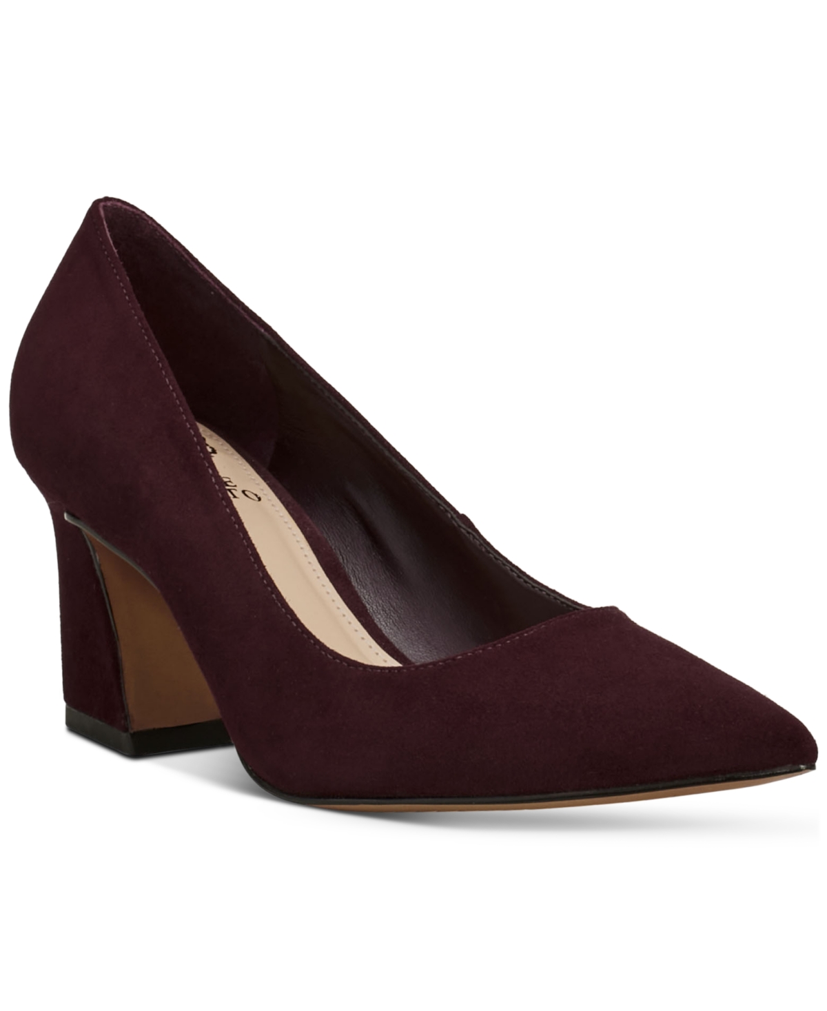 Shop Vince Camuto Women's Hailenda Pointed-toe Flare-heel Pumps In Petit Sirah Suede