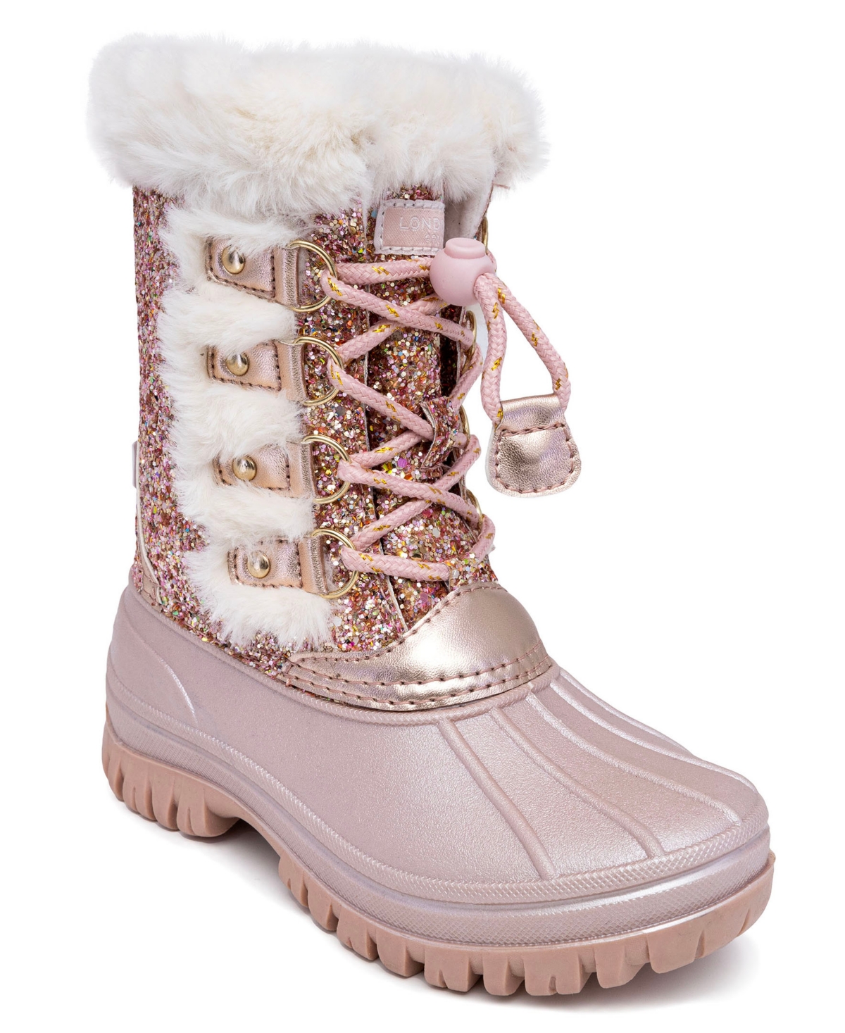 London Fog Toddler Girls Idina Duck Lace Up Boots In Pink