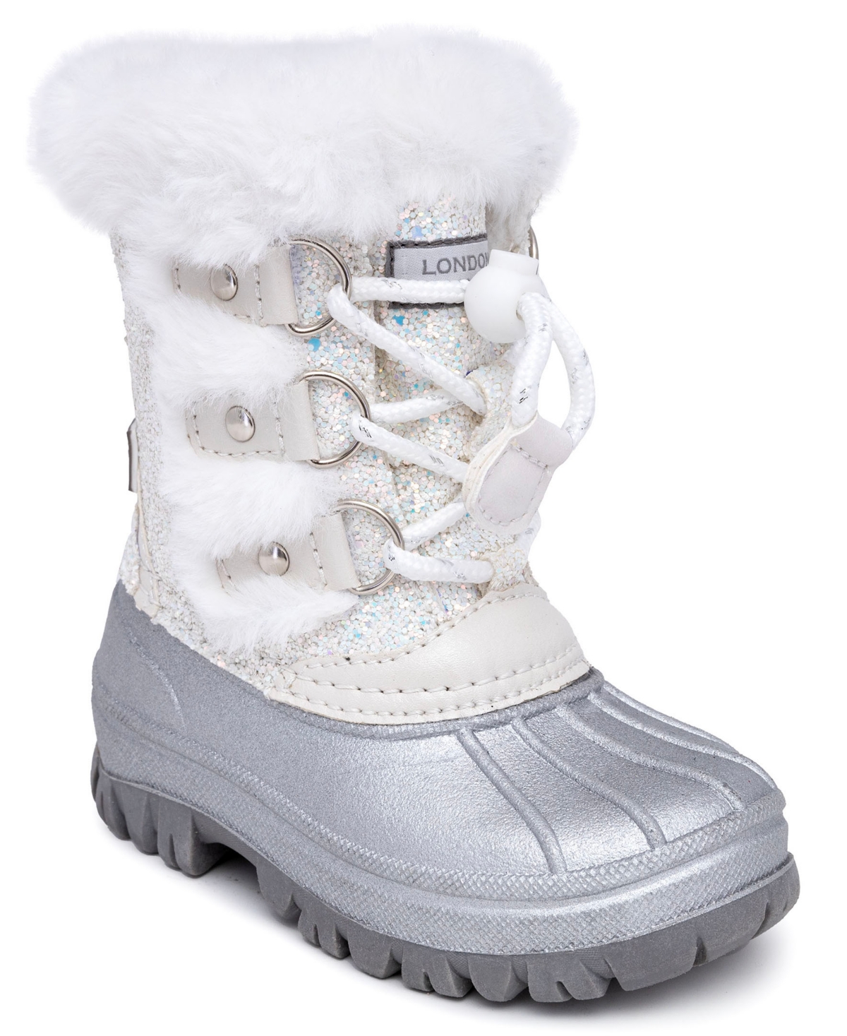 Shop London Fog Little Girls Idina Duck Lace Up Boots In White