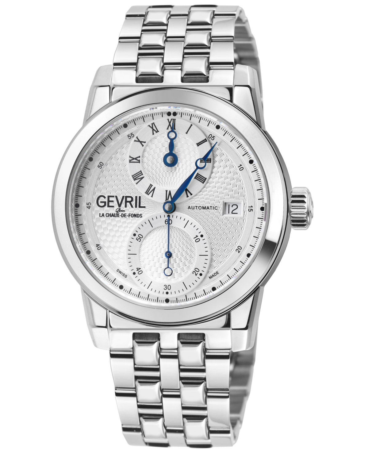 Gevril Gramercy Silver-tone Dial Mens Watch 24011b In Blue / Silver