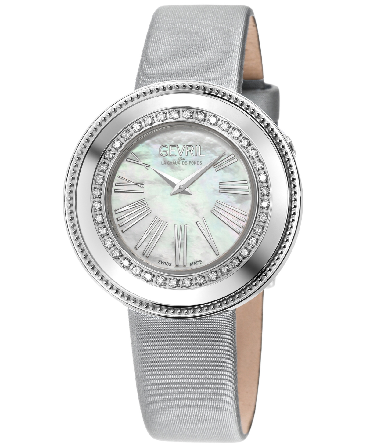 Gevril Women's Gandria Silver-tone Leather Watch 36mm