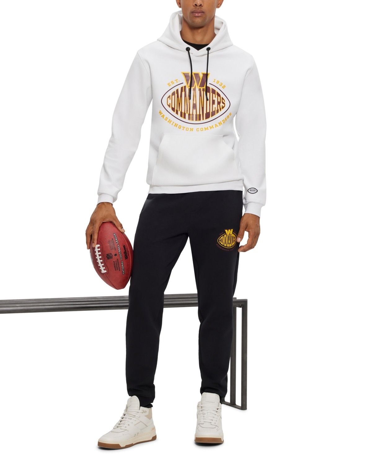 Shop Hugo Boss Boss By  Men's Boss X Washington Commanders Nfl Hoodie In Natural