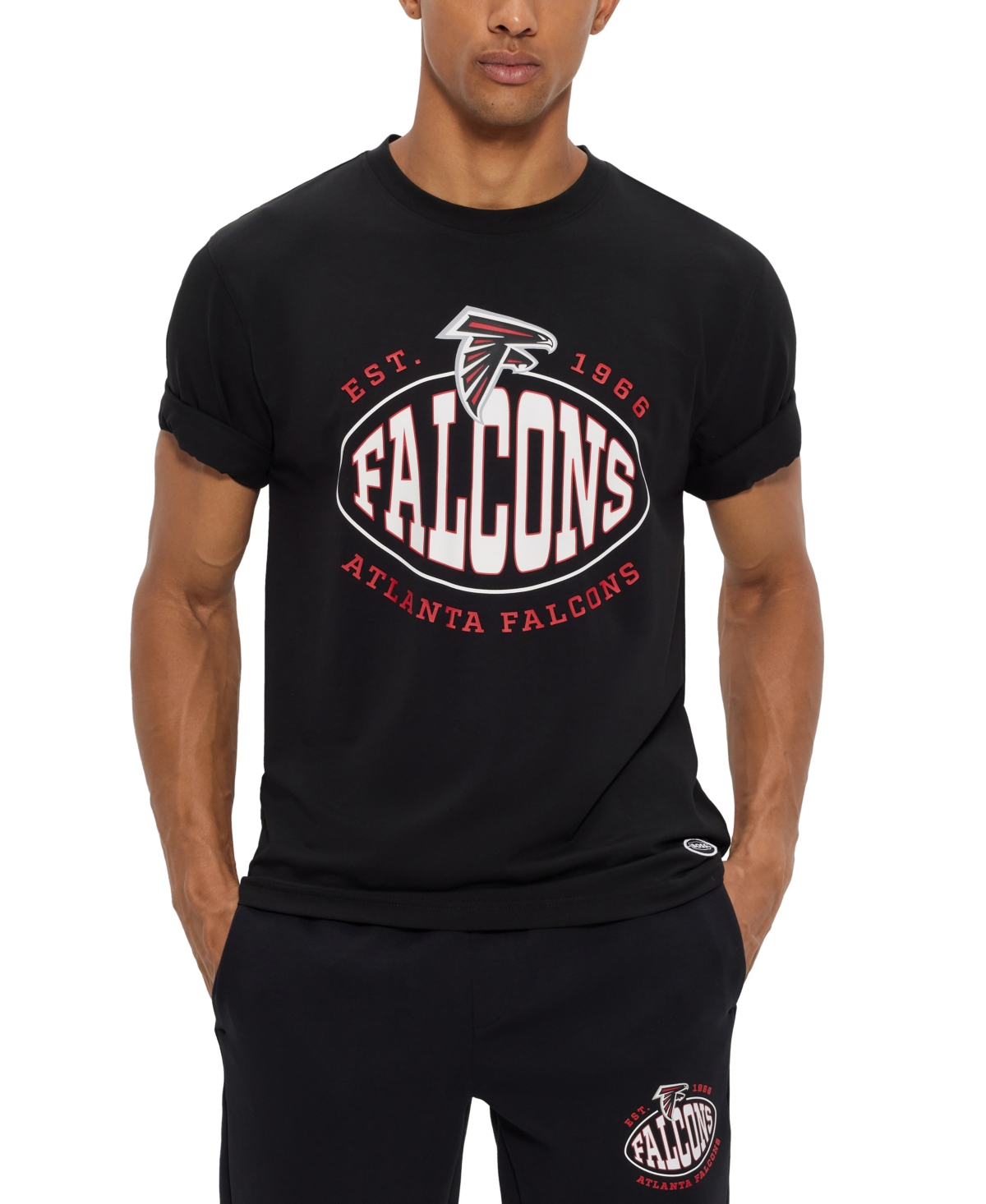 Hugo Boss Boss By  Men's Boss X Nfl Atlanta Falcons T-shirt In Charcoal