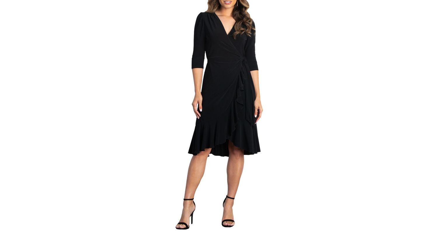 Women's Whimsy Ruffled Midi Wrap Dress