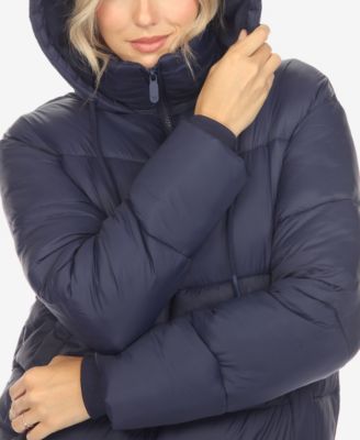 Women's Full Front Zip Hooded Bomber Puffer Jacket