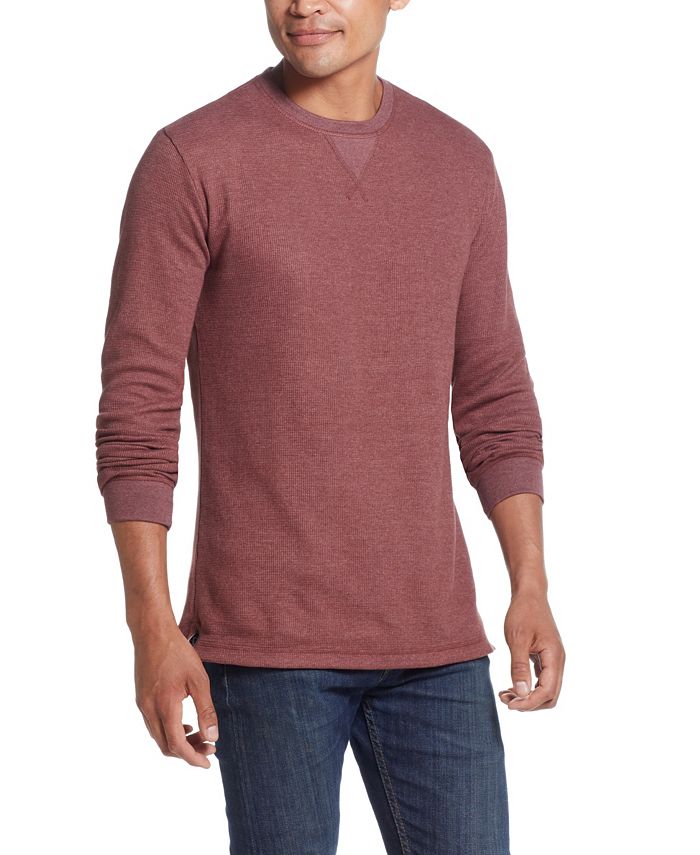 Weatherproof Vintage Men's Long Sleeved Waffle Crew Neck Shirt - Macy's
