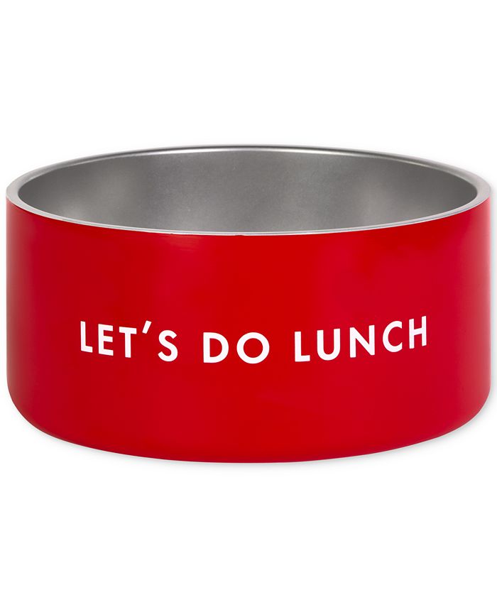 kate spade new york Large Red & Pink Stainless Steel Dog Bowl Macy's