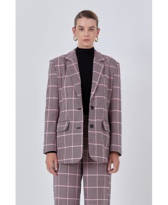 Women's Houndstooth Oversize Blazer