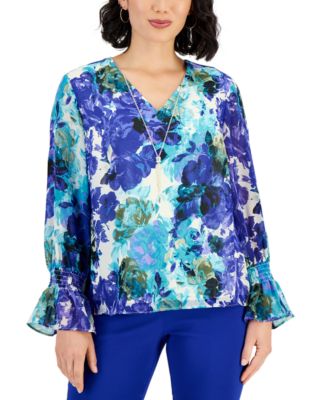 JM Collection - Petite Claudette Rose Necklace Top