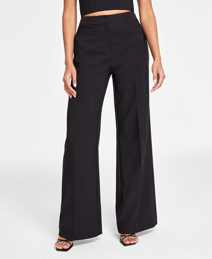 Calvin Klein Women's High Rise Wide Leg Pants - Macy's