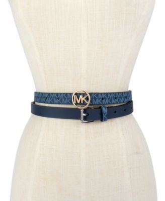 2-Pk. Smooth Leather & Logo-Print Belts