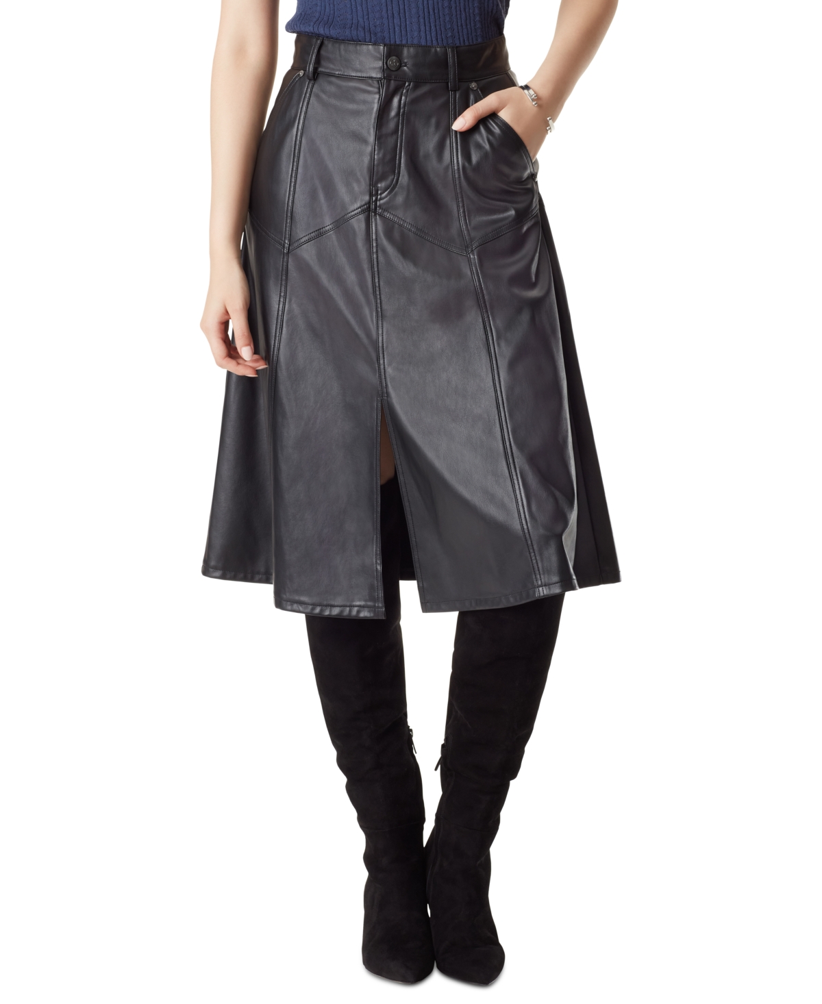 Sam Edelman Women's Clover Paneled Slit-front A-line Skirt In Black