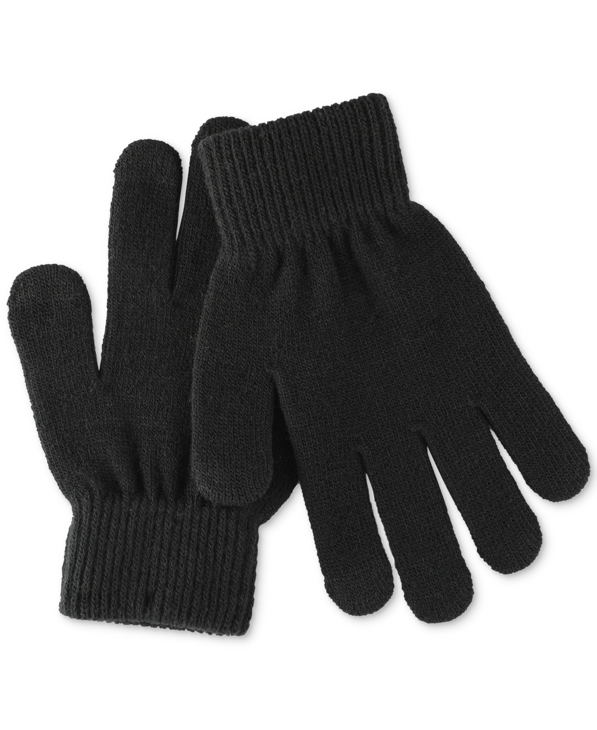 Shop Club Room Men's Solid-color Knit Gloves, Created For Macy's In Black