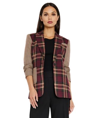 Tahari ASL - Women's Colorblocked One-Button Blazer