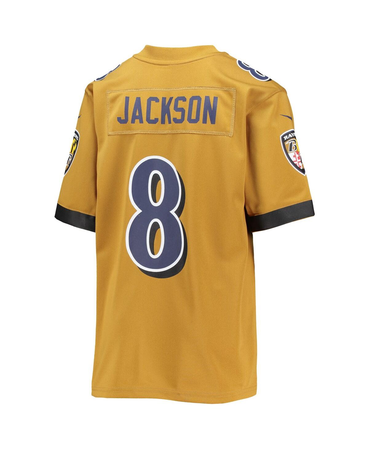 Big Boys Nike Lamar JacksonBaltimore Ravens Inverted Team Game Jersey - Gold
