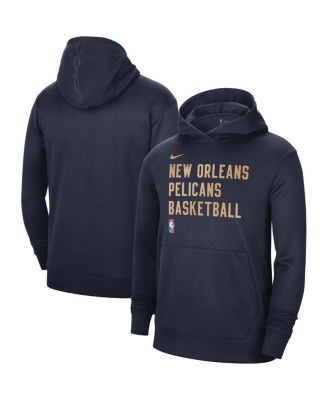 Men's and Women's Navy New Orleans Pelicans 2023/24 Performance Spotlight On-Court Practice Pullover Hoodie