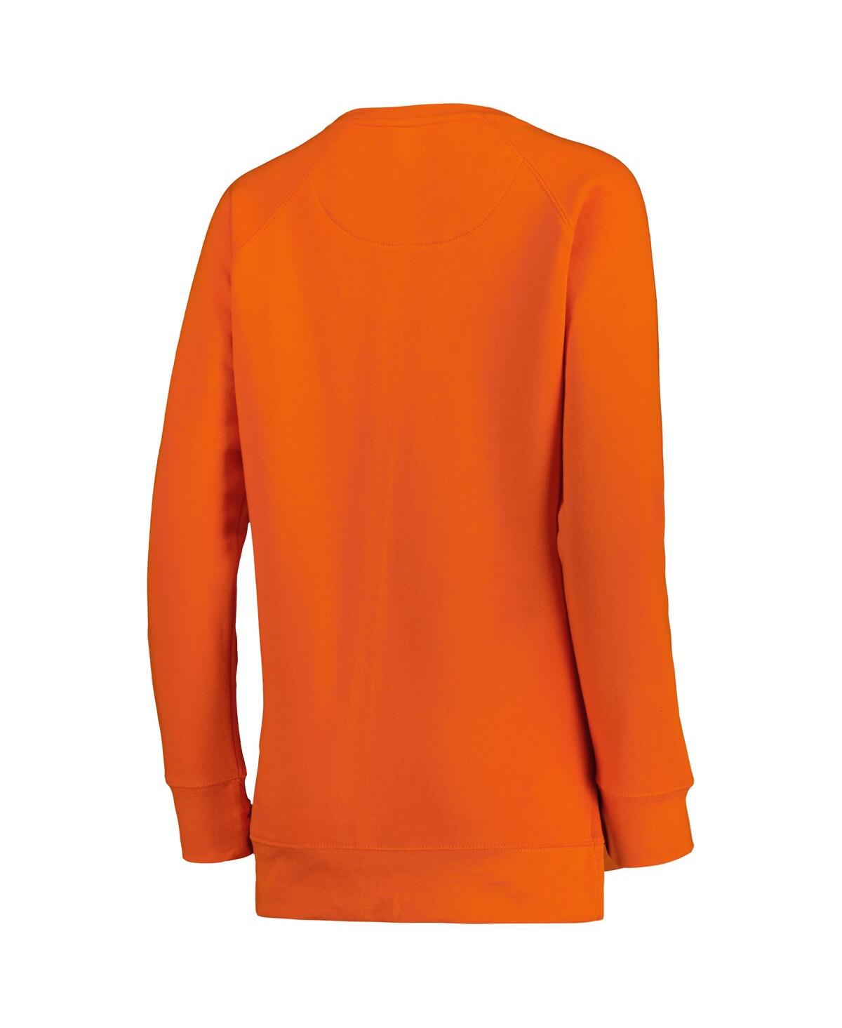 Shop Pressbox Women's  Orange Clemson Tigers Steamboat Animal Print Raglan Pullover Sweatshirt