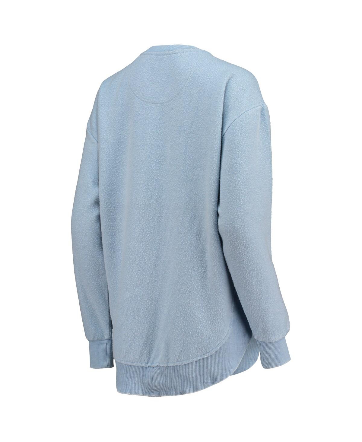 PRESSBOX WOMEN'S PRESSBOX CAROLINA BLUE NORTH CAROLINA TAR HEELS PONCHOVILLE PULLOVER SWEATSHIRT 