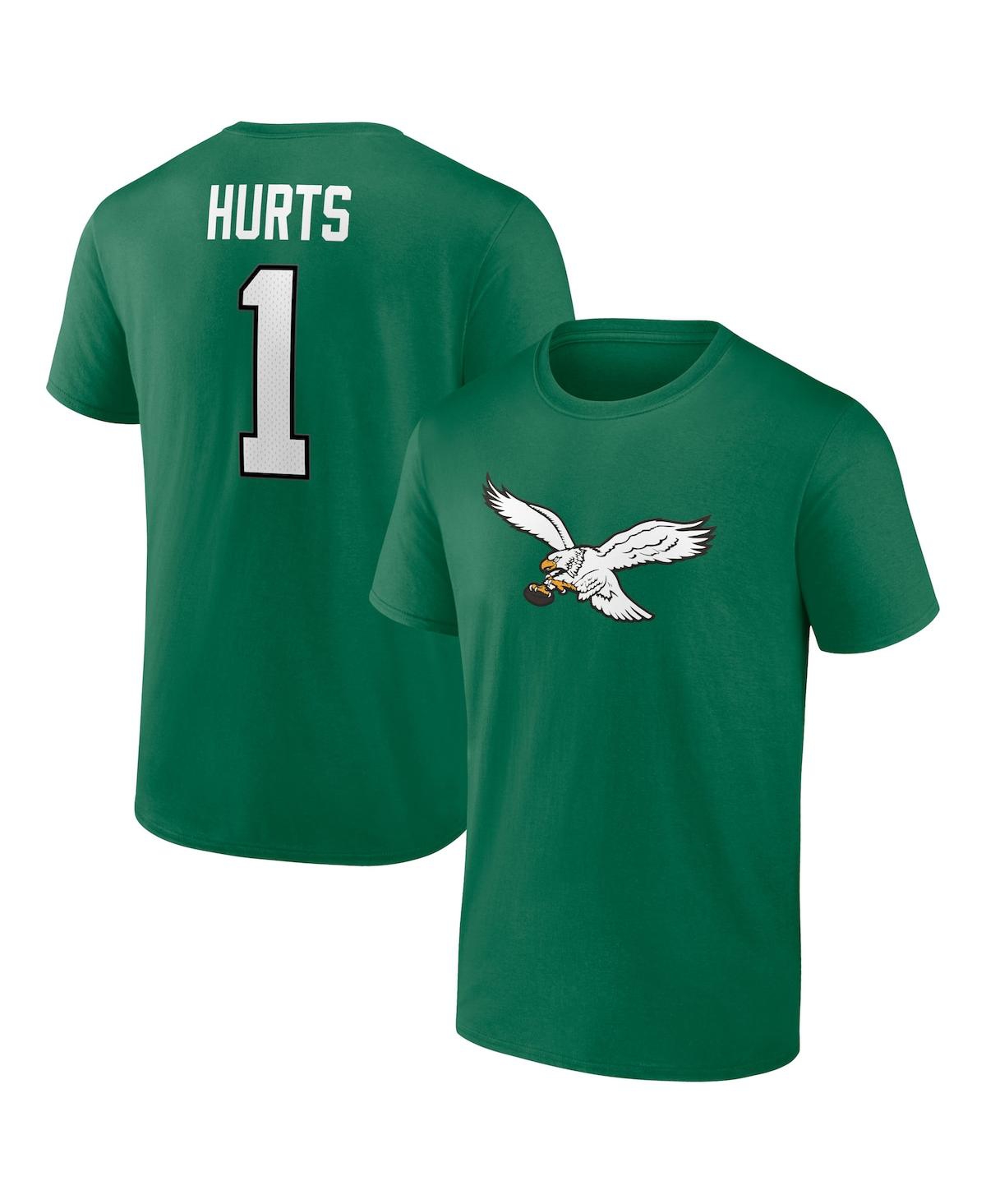 Men's Fanatics Jalen HurtsPhiladelphia Eagles Alternate Icon Player Name and Number T-shirt - Kelly Green