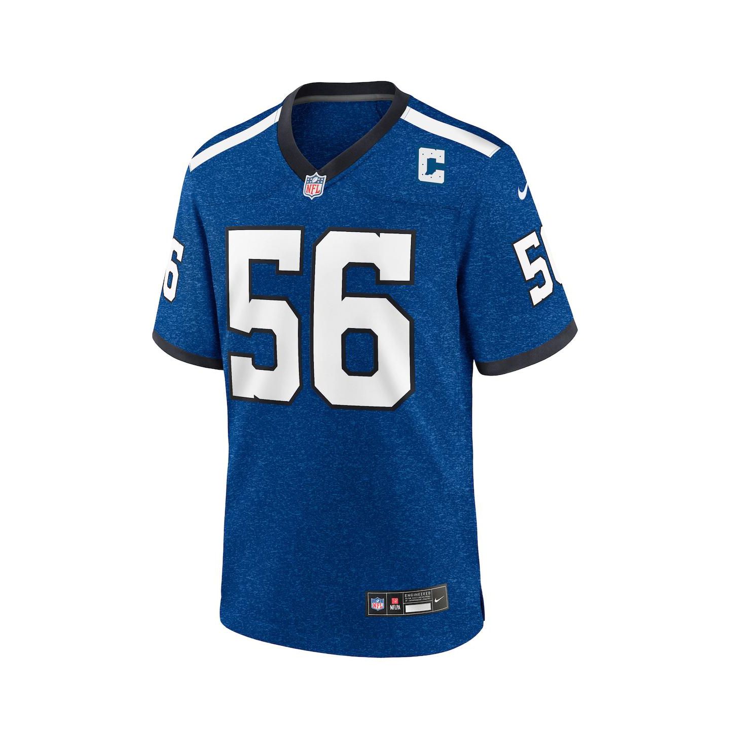Мужской топ Nike Quenton Nelson Royal Indianapolis Colts Indiana Nights Alternate Game Jersey — фото 3