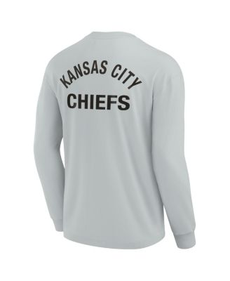 Men's and Women's Gray Kansas City Chiefs Super Soft Long Sleeve T-shirt