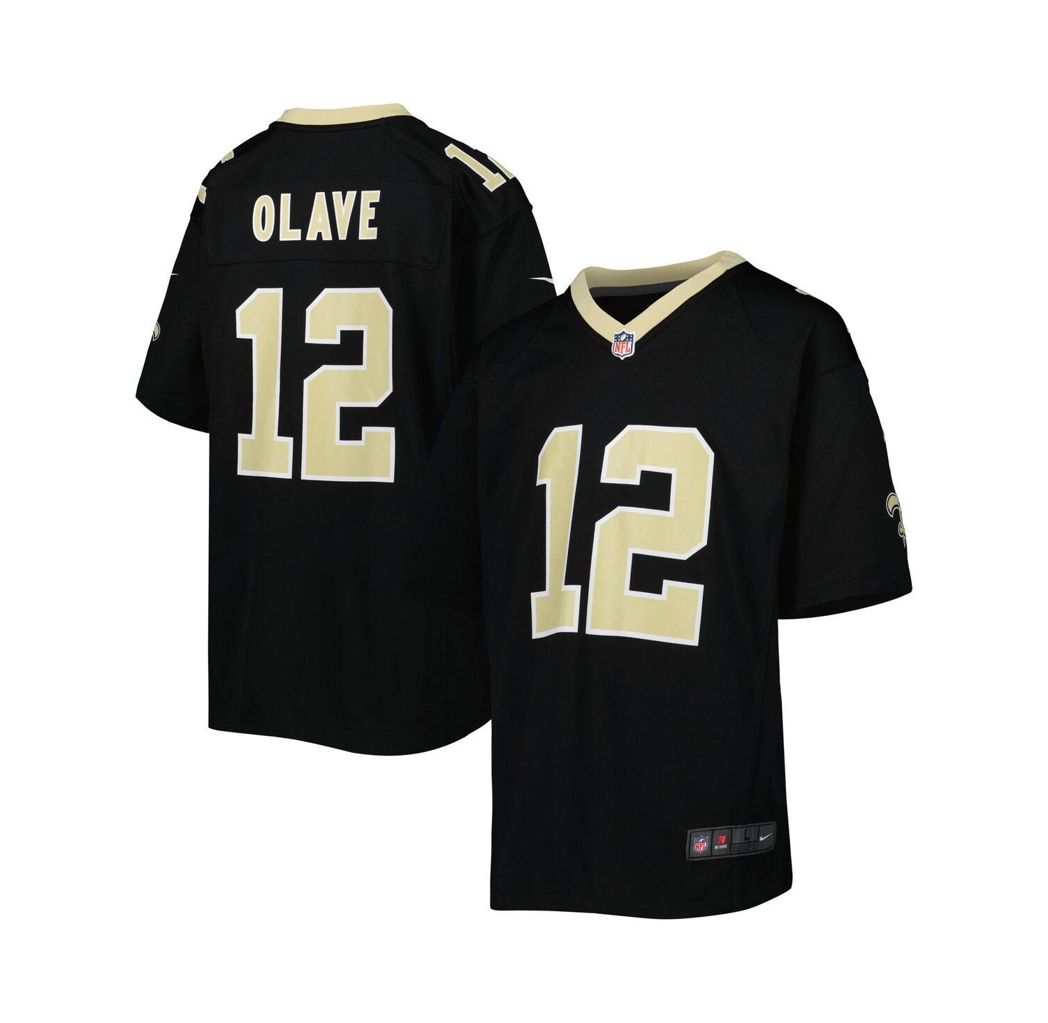 Big Boys Chris Olave Black New Orleans Saints Game Jersey