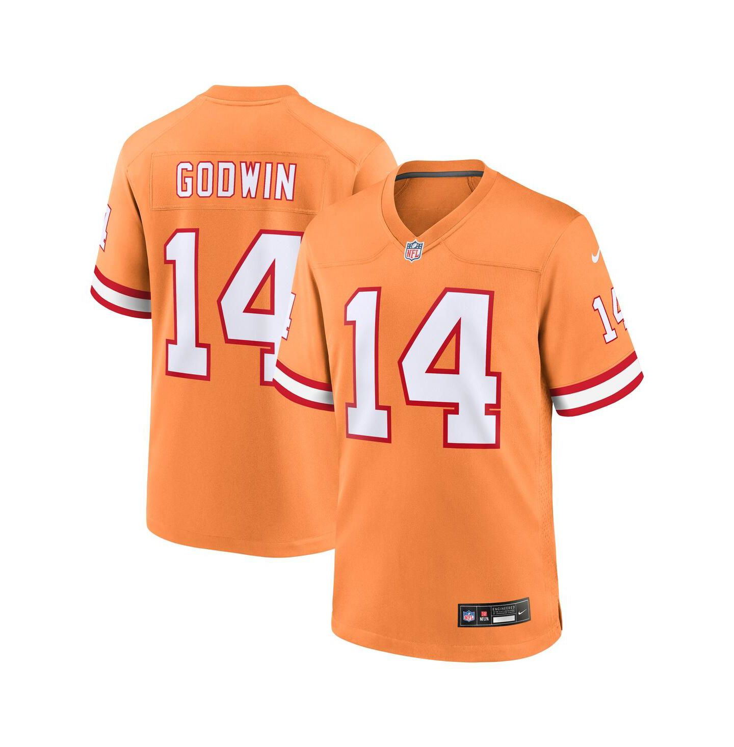 Мужской топ Nike Chris Godwin Orange Tampa Bay Buccaneers Throwback Game Jersey — фото 2