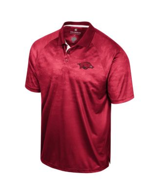 Men's Cardinal Arkansas Razorbacks Honeycomb Raglan Polo Shirt