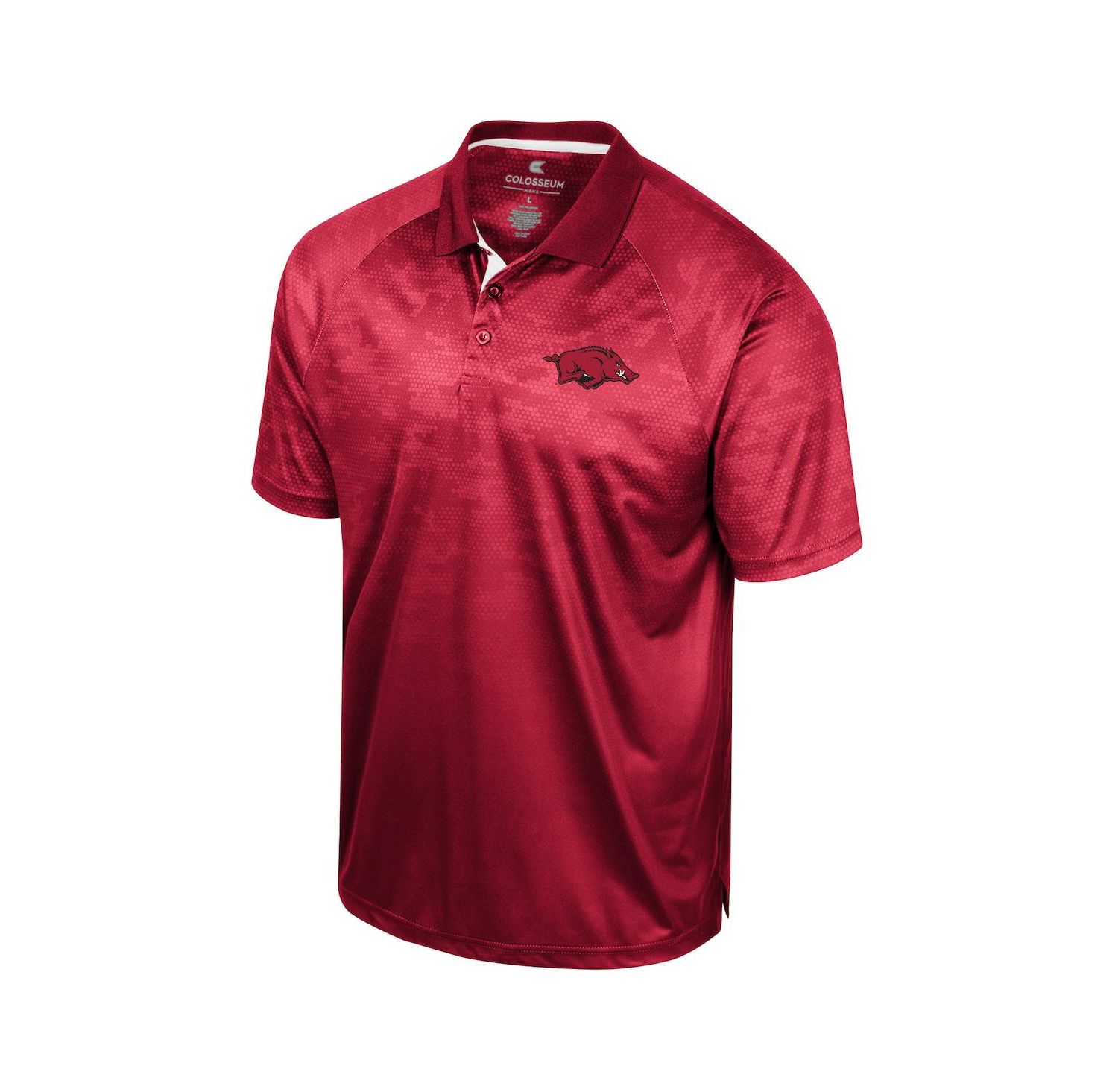Men's Cardinal Arkansas Razorbacks Honeycomb Raglan Polo Shirt