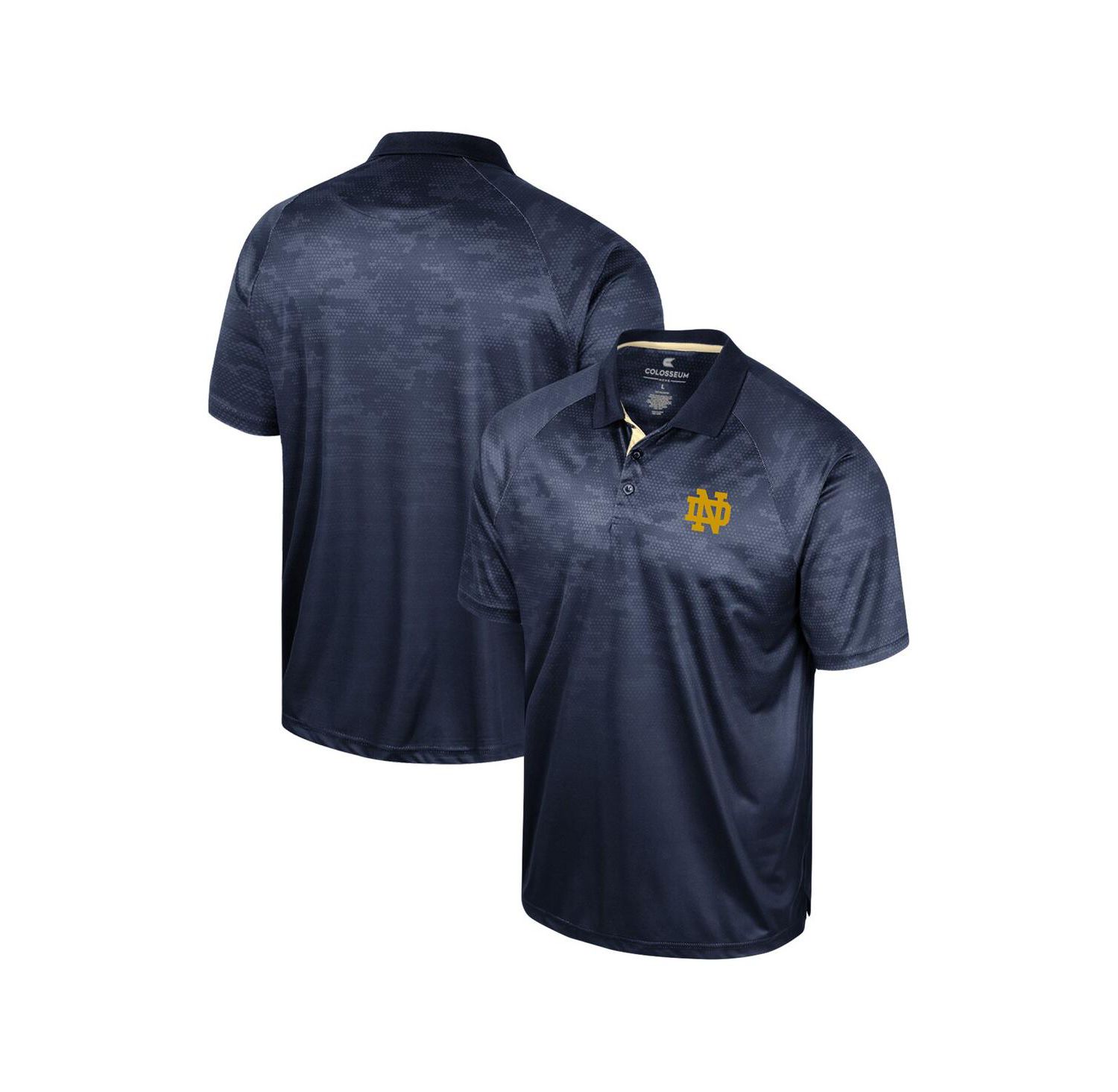 Men's Navy Notre Dame Fighting Irish Honeycomb Raglan Polo Shirt