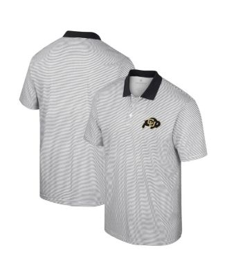 Men's White, Black UCF Knights Print Stripe Polo Shirt
