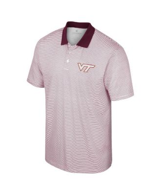 Men's White Virginia Tech Hokies Print Stripe Polo Shirt