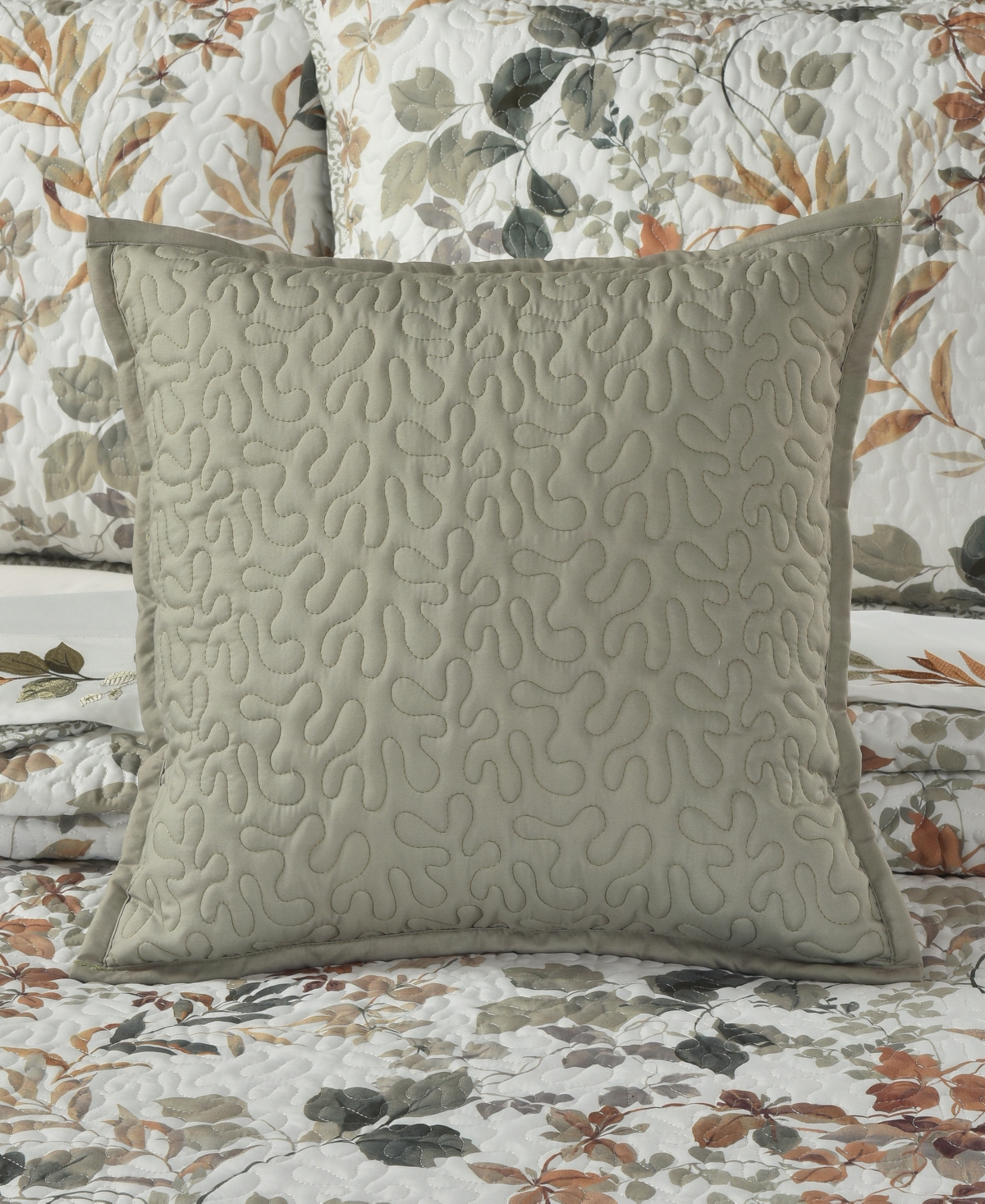 Royal Court Evergreen Square Quilted Decorative Pillow, 16" x 16"