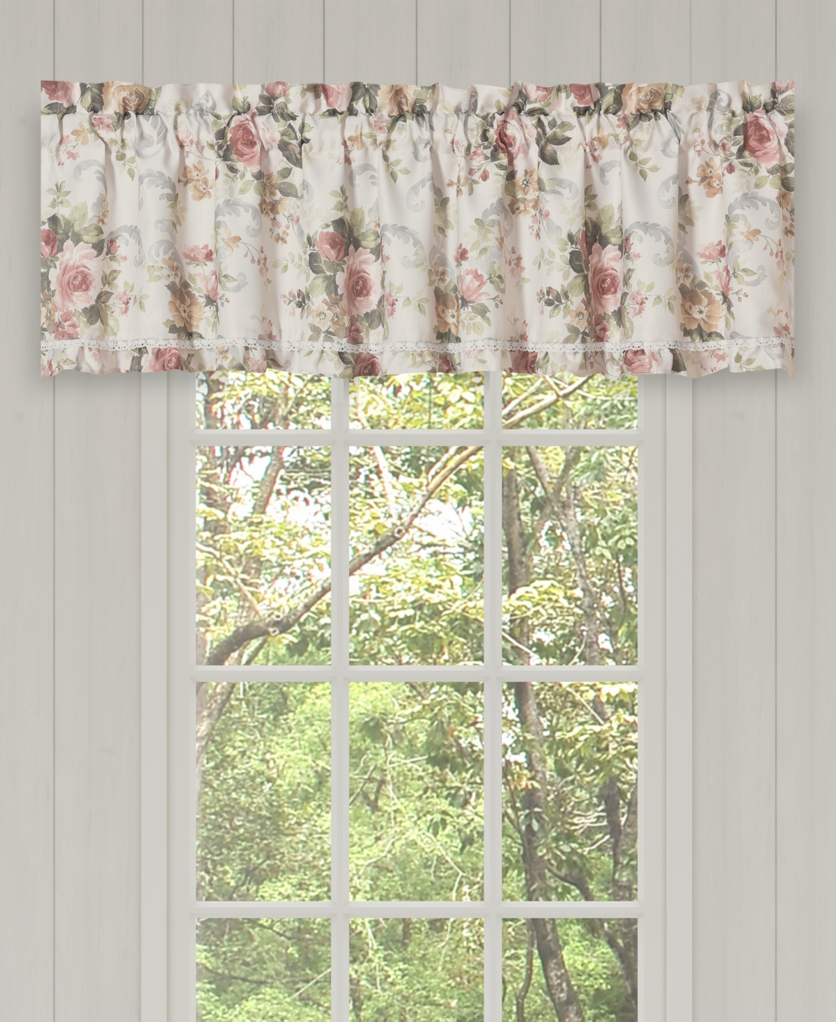 Royal Court Chablis Window Straight Valance In Rose Gold