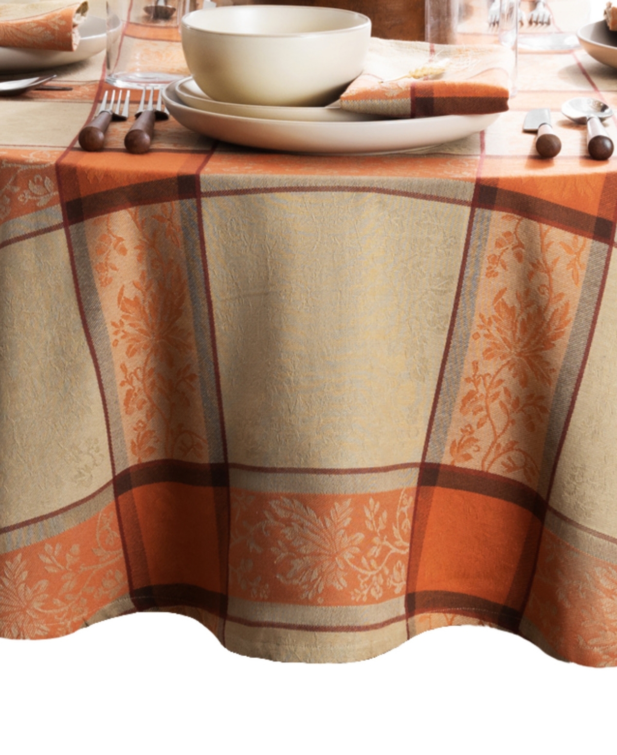 Elrene Autumnal Harvest Jacquard Tablecloth