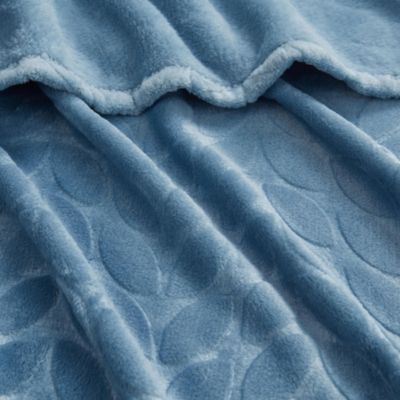 Pastel Chic Embossed Leaves Ultra Plush Accent Throw Blanket - 50 in. W x 60 in. L