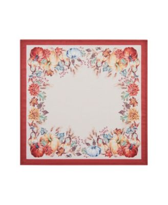 Botanical Harvest Pumpkin Engineered Napkins, Set of 4, 17" x 17"