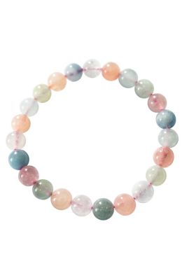 Billie — Beaded jade stone bracelet - Open pink