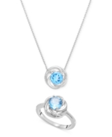 2-Pc. Set Pink Amethyst (1-1/2 ct. t.w.) & Diamond Accent Spiral Pendant Necklace & Matching Ring in 14k Rose Gold-Plated Sterl