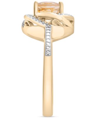 2-Pc. Set Pink Amethyst (1-1/2 ct. t.w.) & Diamond Accent Spiral Pendant Necklace & Matching Ring in 14k Rose Gold-Plated Sterling Silver (Also in Blue Topaz & Citrine)