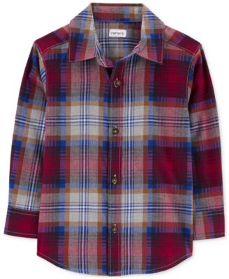 Carter's - Toddler Boys Plaid Button-Front Cotton Shirt