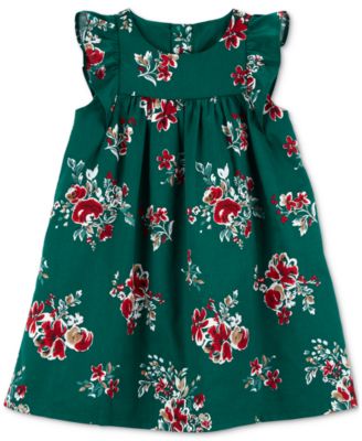 Carter's - Toddler Girls Floral-Print Sateen Dress